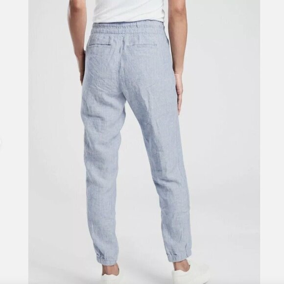 Size 26 (3X) - ATHLETA - Cabo Linen Joggers Light Blue Pant Lightweight NEW - Picture 5 of 6